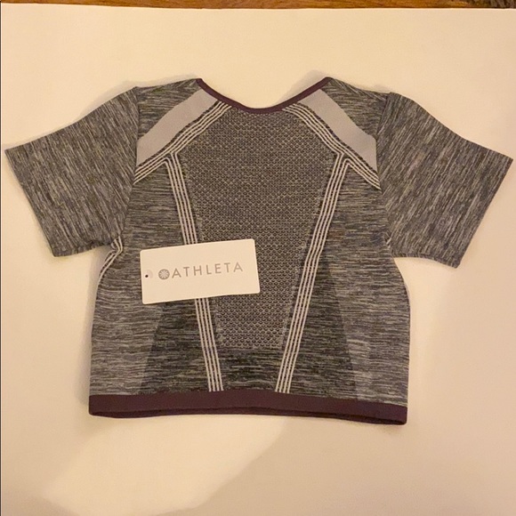 Athleta impact workout crop tee gray XS NWT - Picture 4 of 11